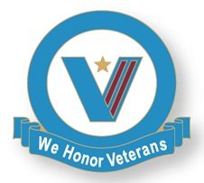 Enamel Pin of the We Honor Veterans logo